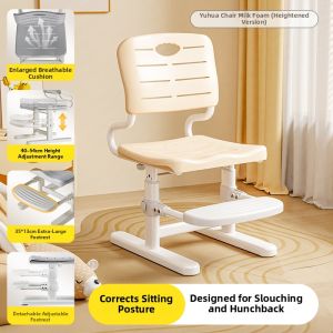 QINGJIE | Adjustable Study Chair for Kids Homework Reading Posture Correction