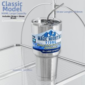 Large Capacity Insulated Cup with Personalized Straw