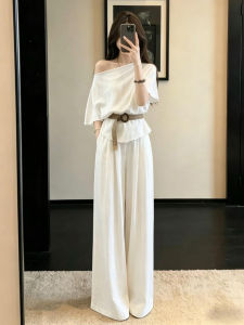 PEIZIXUAN | Bộ Áo Nữ Kiểu Vintage Vai Xéo