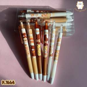 🧸ปากกา ปากกาเจล แบบกด ลายน้องหมี หมึกน้ำเงิน(สุ่มลาย)