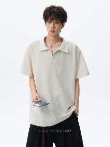 V37 | Old Money Style Textured Collar POLO Shirt Autumn Loose