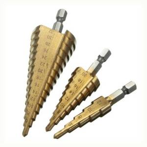 Mata Bor Plat Besi Titanium Pagoda Multi Step set 3 pcs