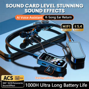 New Bluetooth Earphone Wireless K Song Live Broadcast Voice Change Sports Neck Type Stereo Surround Sound Effect Super Long Standby All Mobile Phones Universal in-ear Headset AI Voice Smart Bluetooth Headset