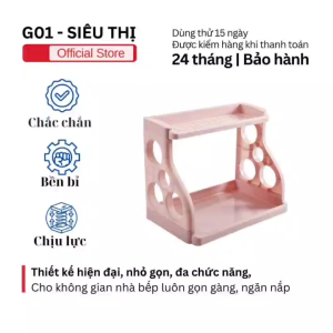 Kệ nhựa đựng gia vị 2 tầng HICO kệ đựng đồ dùng nhà bếp tiện lợi thiết kế thông minh