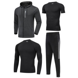 Sports Suit Mens Running Suit Gym Training Quick Drying Clothes Outdoor Casual Winter Riding Spring Autumn and Winter Morning Run
