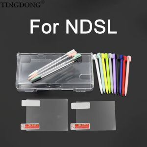 Clear Transparent Split Hard Protective Case For NDSL With Screen Protector & Stylus Pen Kit