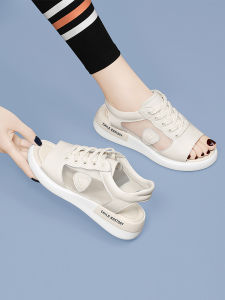 Roman Thick Heel Sandals Womens Summer Soft Leather 2024 New Casual Soft Bottom Sports Flat Bottom Lightweight Platform Shoes