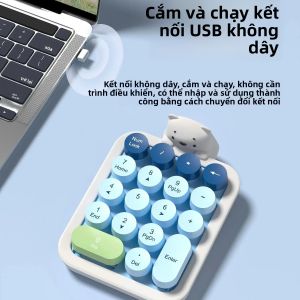 Bàn Phím Mini Không Dây MOFII 2.4G Kích Thước Nhỏ Sử Dụng Tại Nhà Phụ Kiện Máy Tính Bàn Phím Số Tiếng Anh Trà Sữa Màu Hỗn Hợp/Xanh Dương