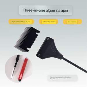 3 in 1 Fish Tank Stainless Steel Algae Scraper [40cm/62cm]