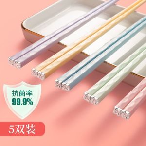 Antibacterial Chinese Style Alloy Chopsticks Anti Slip High Temperature Resistant Attractive Home Dining Utensils Gift Set