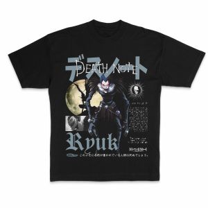 Classic Japanese Anime Manga Death Note Print T-shirt Women Men Oversized Y2k Cotton High Quality Casual Female Male Clothing