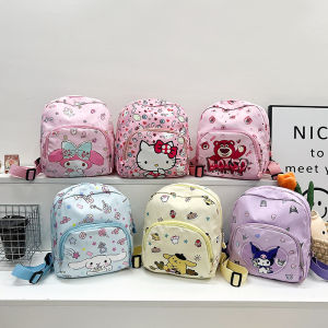 Cute Girls Mini Backpack Nursery School Bag Childrens Travel Bag Double Shoulder Bag for Outing And Travel Cartoon Pattern