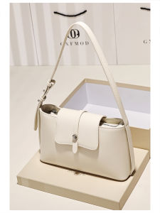 GXFMOD Original Trendy Luxury Leather French Bread Underarm Bag Womens 2025 High-End Simple Single Shoulder Satchel Bag