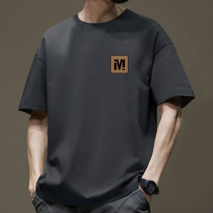 JIANMUJI | Pure Cotton Mens Summer Loose Round Neck T-Shirt 260g