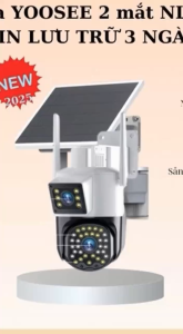 [Bảo hành 24 tháng] Camera dùng sim 4G YOOSEE Năng Lượng Mặt Trời2 mắt quay đêm có màu  - đàm thoại 2 chiều -bảo hành 12 tháng - Hàng nhập khẩu