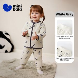 MINI BALA | Cute and Warm Quilted Waist-Protecting Infant Sleepwear Set