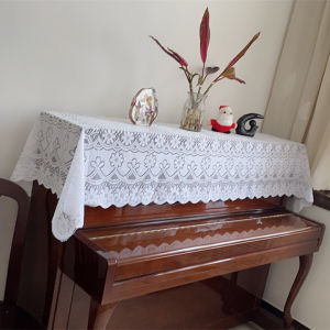 Lace Piano Half Cover Thickened Milk White Lace Piano Cover Cloth Curtains Dust Cover