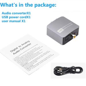 DAC Digital to Analog Audio Converter Optical SPDIF Toslink Coaxial Input to L/R RCA 3.5mm Jack Headphone Amplifier Output