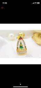 จี้พระแก้วมรกตลงยาเลี่ยมกรอบหุ้มทองคำแท้หนาพิเศษ