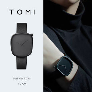 TOMI pebble watch quartz fashionable mens and womens belt watch simple square watch