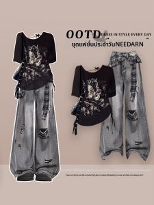 NEEDARNA | Bộ Đồ Jeans Phong Cách Hàn Quốc Mới Độc Đáo Cho Mùa Hè