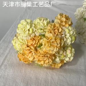 Luxurious Oil Painting Style Hydrangea Fake Flower Bouquet 27 Heads