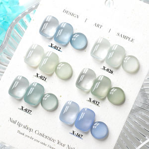 XEIJAYI Sea Salt Mint 6pcs/set - Summer Limited Edition Cool Refreshing Nail Art High Saturation Ice Translucent Color Scheme