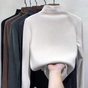 thermal long sleeve for women thermal top heatteach clothes winter coat for women bottoming shirt women velvet slim fit long sleeve t-shirt top