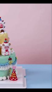 Mini 3D Animals Cake Topper Korean Style Tiger Lion Ornaments Baby Shower Kids 1st Birthday Boy Girl Party Cake Decorations