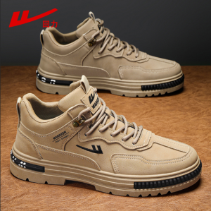 Mens Casual Fleece Lined Martin Boots Versatile Work Shoes Comfortable Breathable Waterproof Rubber Outsole All Season Wear