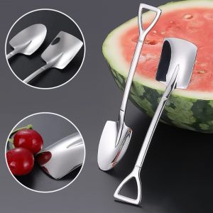 1/2pcs Stainless Steel Watermelon Shovel Spoon Household Dessert Fruit Spoon Kitchen Tableware Creative Personality Coffee Spoon