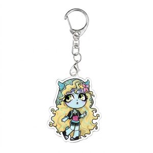Bandai | Q Version Monster High Acrylic Key Chain Draculaura Venus McFlytrap Keyring Bag Accessory Pendant Charm Cosplay Accessory Gift