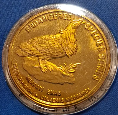 No.7 Endangered Species Nicobar Pigeon Spesies Terancam Merpati Emas 2005 Malaysia Commemorative Bird Coin Card UNC/BU