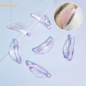 Lomansa 6 Pcs C Curl Silicone Eyelash Perm Pads Sticky Lashes Rod Shield Lifting 3D Eyelash Curler Accessories Makeup Tool