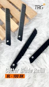 TRG Black Cutter Blade 30 Derajat BL-100BK - Refill Pisau Cuter Kecil Hitam Tajam Isi 5 Buah TRG
