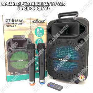 Speaker Portable Wireless Dat DT 815 AS Original 8 inch Bluetooth Free 2bh Mic Wireless Plus Stand Portabel Dt815as Dt 815as ( Bisa COD )