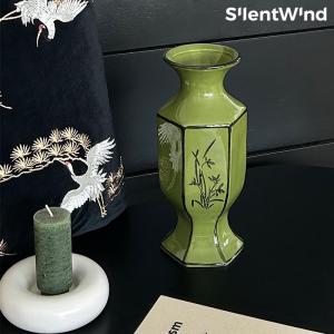 New Chinese Style Ceramic Hand-Painted Flower Vase SilentWind Living Room Study Fresh Flower Arrangement Decorative Piece