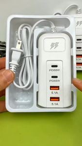 Ổ cắm sạc nhanh 60w 4 cổng (2 cổng usb+ 2 cổng type c) Rack charger power socket KHÔNG KÈM CÁP