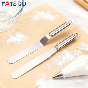 FAIS DU 8 Inch Stainless Steel Cream Icing Frosting Spatula Portable Cream Spatula for Cake DIY Cake Decorating Tools
