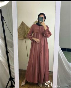 Gamis perempuan dewasa kekinian terbaru bahan katun rayon one size