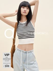 MO&Co. | Active Series Womens Vest Stripes Acetate Wool Blend