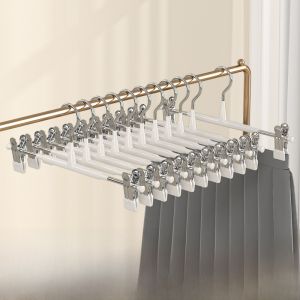 No-Trace Trouser Hanger And Clip Home Use Nordic Style Plastic Material for Wardrobe Built-in Pants And Skirt Organizer