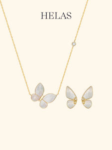 Helas | Diamond Necklace and Earrings 18K Gold