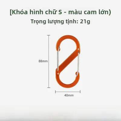 Móc Khóa Đa Năng Bằng Hợp Kim Nhôm D Hình Móc Khóa 8 Chữ Cho Du Lịch Cắm Trại Thể Thao Ngoài Trời Dụng Cụ Leo Núi Dụng Cụ Cắm Trại