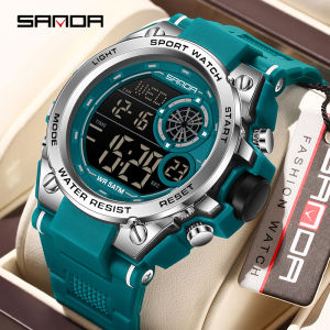 Sanda đồng hồ kỹ thuật số quân sự cho Nam Nữ 8 màu sắc không thấm nước dạ quang kép thời gian đếm ngược báo thức giấc ngủ đồng hồ bấm giờ tuần ngày đồng hồ thể thao