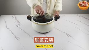 HOME UPGRADE DEPOT 8L Enamel Micro Pressure Cooker with Glass Cover Uncoated Enamel Pot Large Capacity Braising and Boiling Pot Suitable for All Stove