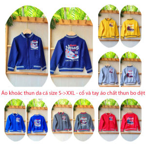Áo khoác bé trai size S-XXL từ 20kg đến 35kg - chất thun da cá đẹp dày vừa mềm mịn - SMLKHONGNON