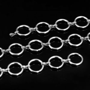 โซ่คล้องคอรูปไข่ทำจากสแตนเลสโลหะทรงกลมสำหรับสร้อยคอแบบทำอัญมณีทำจากงานฝีมืออุปกรณ์เสริมเสน่ห์ของโซ่จี้ทรงกลม