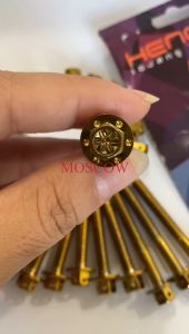BAUT PROBOLT BLOK NINJA BAUT BLOCK NINJA GOLD FLOWER BAUT BLOK MESIN NINJA FLOWER FULL SET 28 BIJI BAUT PROBOLT MESIN NINJA R RR IMPORT THAILAND