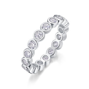 Thực Sự Xác Thực 925 Sterling Silver Nhẫn Cưới Nhẫn Vĩnh cửu 3Mm Bất Moissanite Nhẫn Với Giấy Chứng Nhận